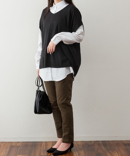 aity(アイティ)の「M-5L バルーンVネックベスト(ベスト・レディース・杢グレー/ブラック・4L~5L/LL~3L/M~L)」の7枚目の写真