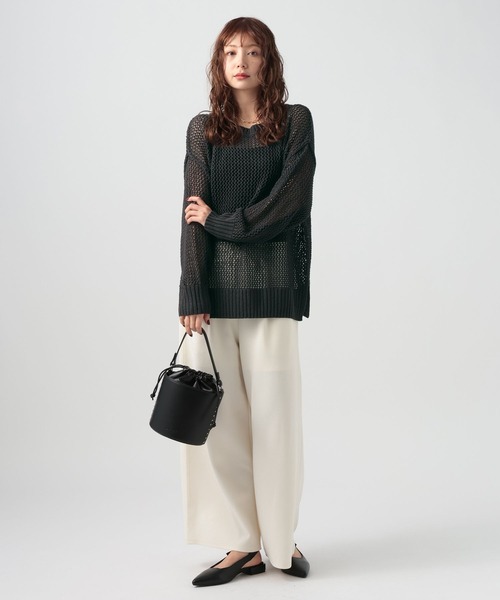 BAYFLOW（ベイフロー）の「[春まで活躍する]メッシュニットプルオーバー（ニット/セーター・レディース・ライトブルー/ライトベージュ・SMALL/MEDIUM）」の10枚目の写真