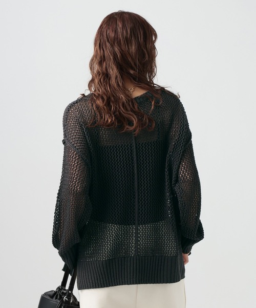 BAYFLOW（ベイフロー）の「[春まで活躍する]メッシュニットプルオーバー（ニット/セーター・レディース・ライトブルー/ライトベージュ・SMALL/MEDIUM）」の14枚目の写真