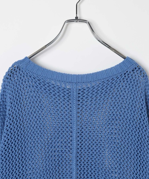 BAYFLOW（ベイフロー）の「[春まで活躍する]メッシュニットプルオーバー（ニット/セーター・レディース・ライトブルー/ライトベージュ・SMALL/MEDIUM）」の21枚目の写真