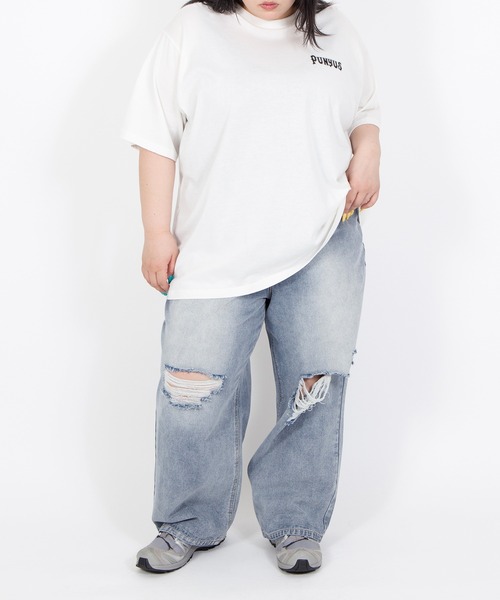 PUNYUS(プニュズ)の「ダメージレギュラーデニムパンツ(デニムパンツ・レディース・ブルー系その他/ブラック・5/4/3/2/1)」の20枚目の写真