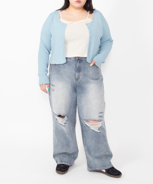 PUNYUS(プニュズ)の「ダメージレギュラーデニムパンツ(デニムパンツ・レディース・ブルー系その他/ブラック・5/4/3/2/1)」の13枚目の写真