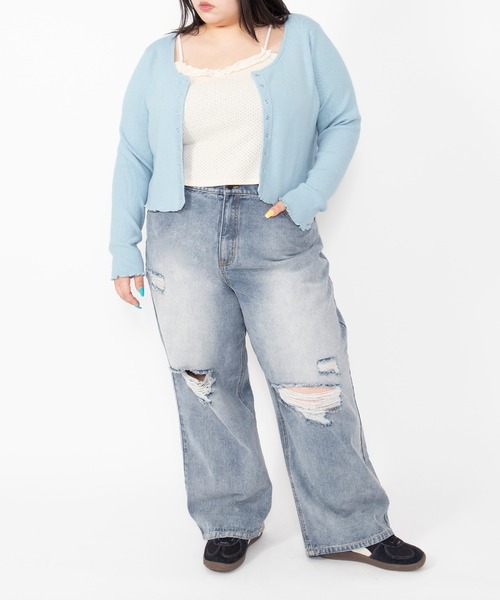 PUNYUS(プニュズ)の「ダメージレギュラーデニムパンツ(デニムパンツ・レディース・ブルー系その他/ブラック・5/4/3/2/1)」の16枚目の写真