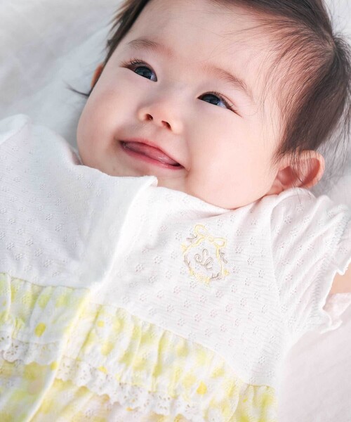 SLAP SLIP BABY(スラップスリップベビー)の「【お揃い】ウエスト切り替えフリルカバーオールベビー(60~80cm)(ロンパース・キッズ・ブルー系その他/イエロー系その他・70cm/60cm/80cm)」の8枚目の写真