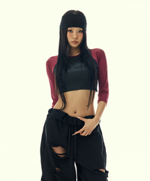 TWO TONE RAGLAN LONG SLEEVE_BLACK