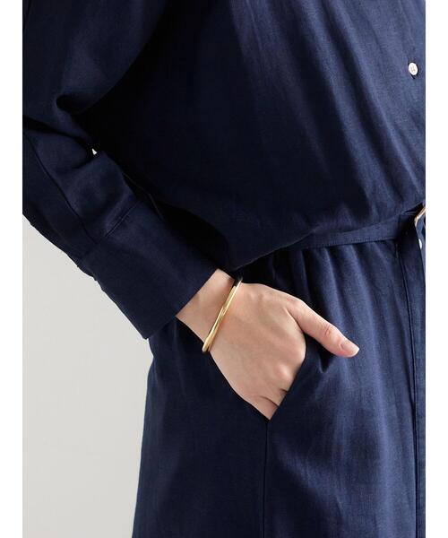 Te chichi(テチチ)の「レーヨンリネン共ベルトシャツワンピース(ワンピース・レディース・ベージュ/ネイビー/グリーン・F)」の11枚目の写真