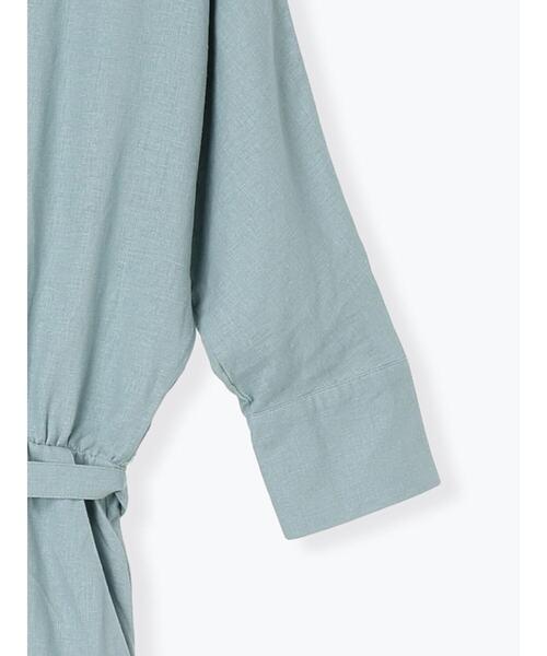 Te chichi(テチチ)の「レーヨンリネン共ベルトシャツワンピース(ワンピース・レディース・ベージュ/ネイビー/グリーン・F)」の18枚目の写真