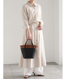 Te chichi | レーヨンリネン共ベルトシャツワンピース(ワンピース)