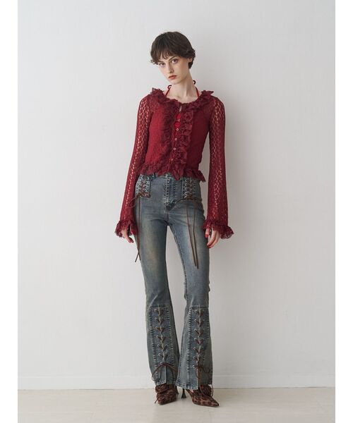 jouetie(ジュエティ)の「レースアップフィットフレアデニム(デニムパンツ・レディース・ブラック/ブルー・MEDIUM/SMALL)」の22枚目の写真