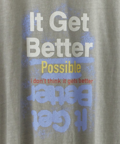 Chick(チック)の「Printed Crew-Neck Oversized T-Shirt / プリントデザイン クルーネックビッグTシャツ 2026年 夏 夏服(Tシャツ/カットソー・レディース・ベージュ/グレー・FREE)」の4枚目の写真
