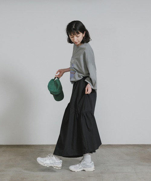 Chick(チック)の「Printed Crew-Neck Oversized T-Shirt / プリントデザイン クルーネックビッグTシャツ 2026年 夏 夏服(Tシャツ/カットソー・レディース・ベージュ/グレー・FREE)」の19枚目の写真