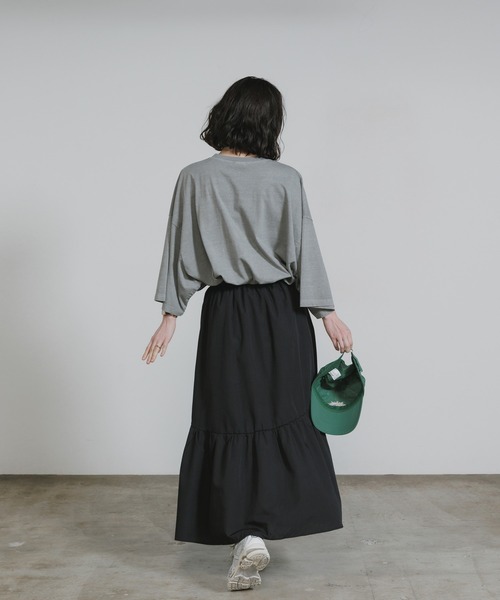 Chick(チック)の「Printed Crew-Neck Oversized T-Shirt / プリントデザイン クルーネックビッグTシャツ 2026年 夏 夏服(Tシャツ/カットソー・レディース・ベージュ/グレー・FREE)」の20枚目の写真
