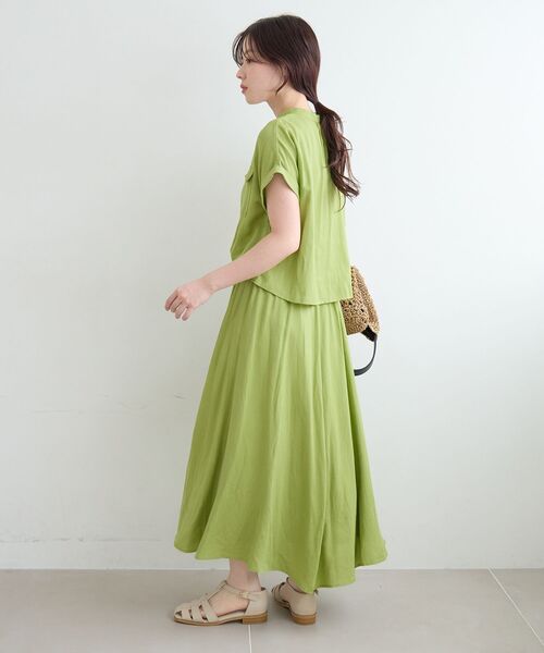 le.coeur blanc(ルクールブラン)の「リネンライクフロントポケットワンピース(ワンピース・レディース・アイボリー/ライトグリーン/チャコールグレー/モカ・38)」の7枚目の写真