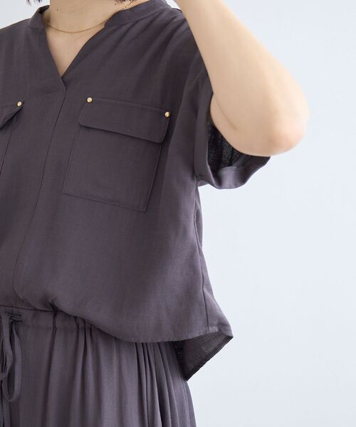 le.coeur blanc(ルクールブラン)の「リネンライクフロントポケットワンピース(ワンピース・レディース・アイボリー/ライトグリーン/チャコールグレー/モカ・38)」の21枚目の写真