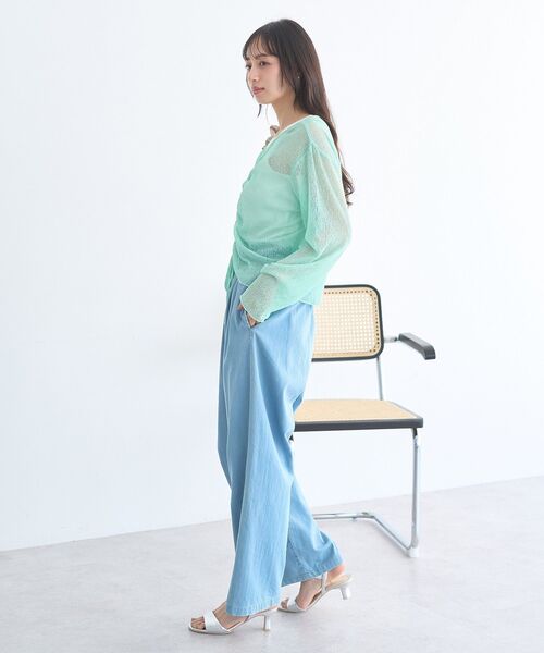 earth music&ecology(アースミュージックアンドエコロジー)の「フロントドロストシアープルオーバー(Tシャツ/カットソー・レディース・ピンク/オフホワイト/ブラウン/ライトグリーン・FREE)」の10枚目の写真