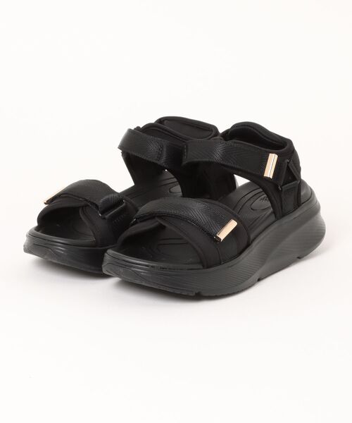 ABC-MART(エービーシーマート)の「ABC SELECT エービーシーセレクト CL 2BELT SANDAL 2ベルトサンダル W2072 ALL BLACK(サンダル・レディース・ブラック・X-LARGE/LARGE/MEDIUM/SMALL)」の1枚目の写真