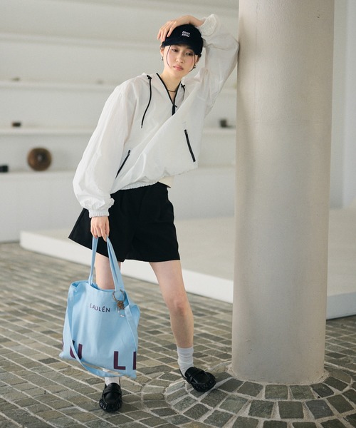 LAULEN(ローレン)の「bicolor half zip hooded blouson /バイカラーハーフジップフード付きアノラックブルゾン(ブルゾン・レディース・ホワイト/イエロー・FREE)」の11枚目の写真