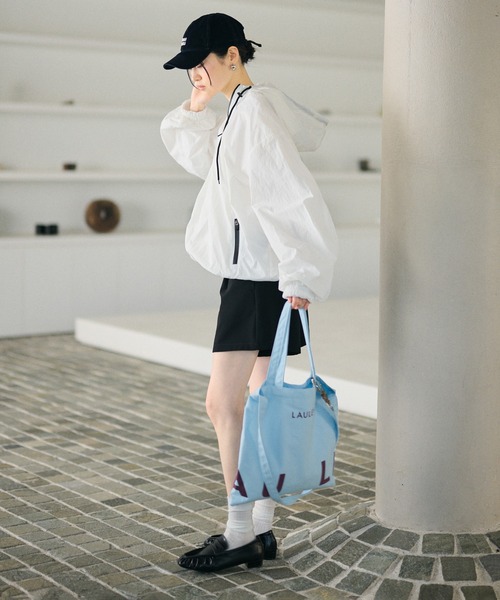 LAULEN(ローレン)の「bicolor half zip hooded blouson /バイカラーハーフジップフード付きアノラックブルゾン(ブルゾン・レディース・ホワイト/イエロー・FREE)」の12枚目の写真