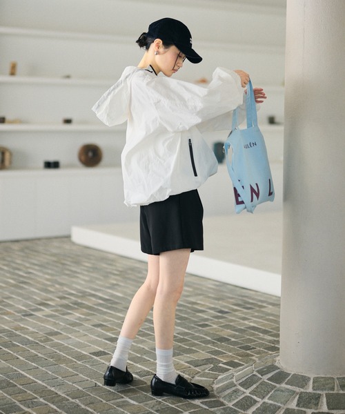 LAULEN(ローレン)の「bicolor half zip hooded blouson /バイカラーハーフジップフード付きアノラックブルゾン(ブルゾン・レディース・ホワイト/イエロー・FREE)」の14枚目の写真
