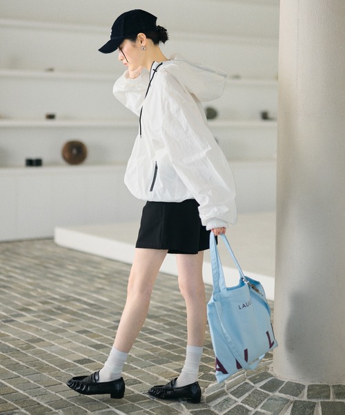 LAULEN(ローレン)の「bicolor half zip hooded blouson /バイカラーハーフジップフード付きアノラックブルゾン(ブルゾン・レディース・ホワイト/イエロー・FREE)」の16枚目の写真