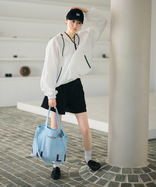 LAULEN(ローレン)の「bicolor half zip hooded blouson /バイカラーハーフジップフード付きアノラックブルゾン(ブルゾン・レディース・ホワイト/イエロー・FREE)」の17枚目の写真