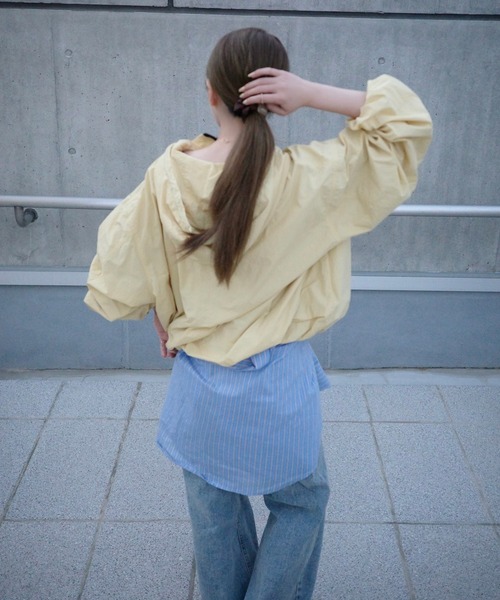 LAULEN(ローレン)の「bicolor half zip hooded blouson /バイカラーハーフジップフード付きアノラックブルゾン(ブルゾン・レディース・ホワイト/イエロー・FREE)」の21枚目の写真