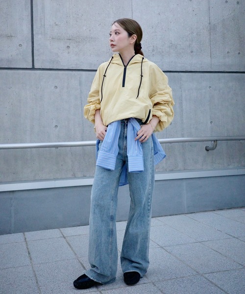 LAULEN(ローレン)の「bicolor half zip hooded blouson /バイカラーハーフジップフード付きアノラックブルゾン(ブルゾン・レディース・ホワイト/イエロー・FREE)」の22枚目の写真