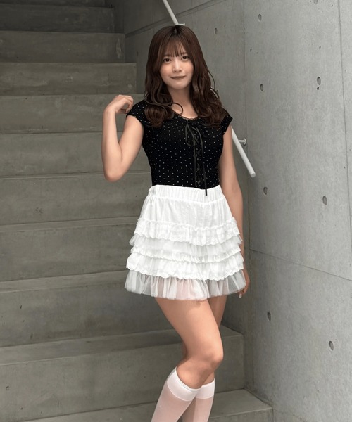 Lae（レイ）の「フリルチュールスカート（スカート・レディース・ホワイト・SMALL）」の5枚目の写真