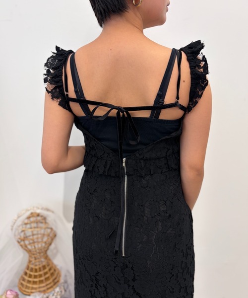 HONEY MI HONEY(ハニーミーハニー)の「lace off shoulder camisole one-piece(ワンピース・レディース・ブラック/コーラルピンク/ホワイト・FREE)」の17枚目の写真
