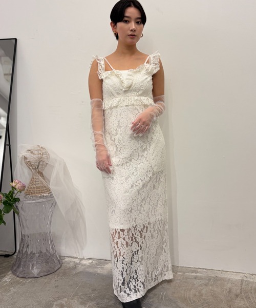 HONEY MI HONEY(ハニーミーハニー)の「lace off shoulder camisole one-piece(ワンピース・レディース・ブラック/コーラルピンク/ホワイト・FREE)」の22枚目の写真