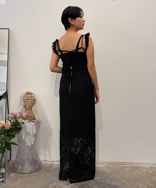 HONEY MI HONEY(ハニーミーハニー)の「lace off shoulder camisole one-piece(ワンピース・レディース・ブラック/コーラルピンク/ホワイト・FREE)」の14枚目の写真