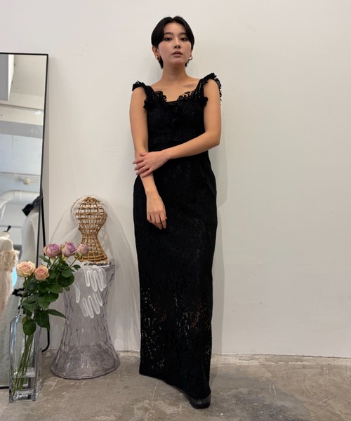 HONEY MI HONEY(ハニーミーハニー)の「lace off shoulder camisole one-piece(ワンピース・レディース・ブラック/コーラルピンク/ホワイト・FREE)」の13枚目の写真