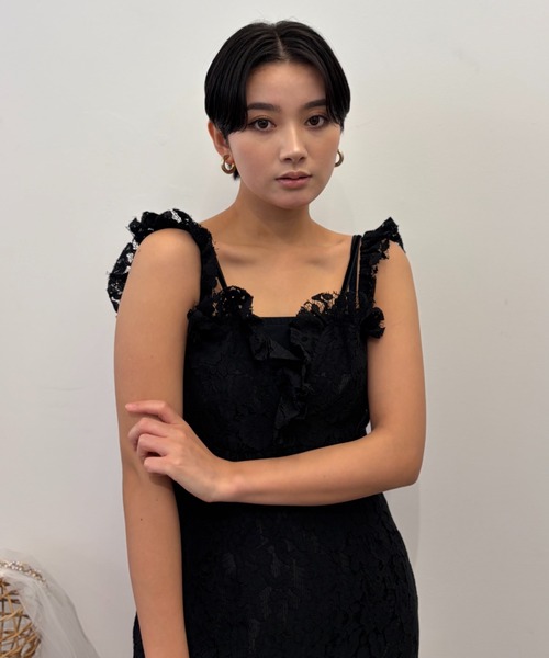 HONEY MI HONEY(ハニーミーハニー)の「lace off shoulder camisole one-piece(ワンピース・レディース・ブラック/コーラルピンク/ホワイト・FREE)」の15枚目の写真