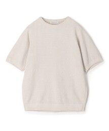 TOMORROWLAND tricot コットンリネン モスステッチ柄クルーネック半袖ニット
