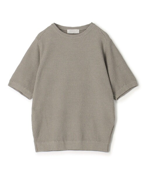 TOMORROWLAND tricot コットンリネン モスステッチ柄クルーネック半袖