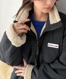 《JaVaジャバコラボ》1枚で2倍かわいい。気分に合わせて着こなす。ほっこり暖かジップリバーシブルボアブルゾン