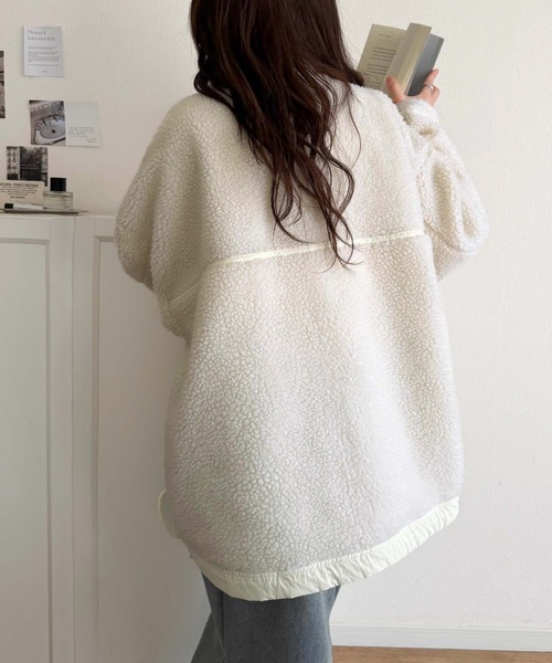 Java(ジャバ)の「《JaVaジャバコラボ》1枚で2倍かわいい。気分に合わせて着こなす。ほっこり暖かジップリバーシブルボアブルゾン(ブルゾン・レディース・ブラウン/ブルー/ブラック/アイボリー・LARGE/MEDIUM/SMALL/X-LARGE)」の17枚目の写真