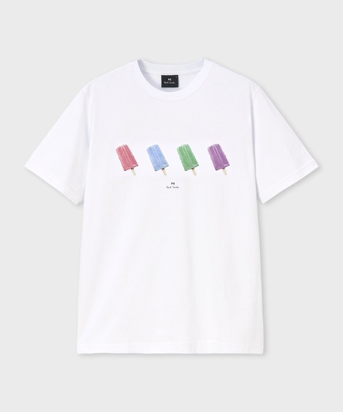 PS Paul Smith(ピーエスポールスミス)の「"Ice Lolly" 半袖Tシャツ / 162561 011R(Tシャツ/カットソー・メンズ・ホワイト/ブラック・SMALL/MEDIUM/LARGE/X-LARGE/XX-LARGE)」の1枚目の写真