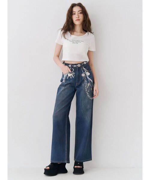 EVRIS(エヴリス)の「レタリングシンプルショートTシャツ(Tシャツ/カットソー・レディース・グレー/ピンク/ホワイト/ブラック・FREE)」の12枚目の写真