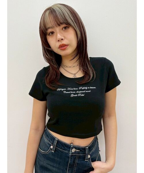 EVRIS(エヴリス)の「レタリングシンプルショートTシャツ(Tシャツ/カットソー・レディース・グレー/ピンク/ホワイト/ブラック・FREE)」の14枚目の写真