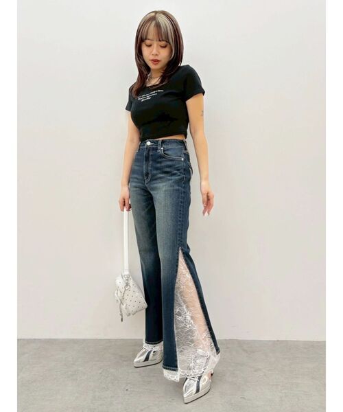 EVRIS(エヴリス)の「レタリングシンプルショートTシャツ(Tシャツ/カットソー・レディース・グレー/ピンク/ホワイト/ブラック・FREE)」の18枚目の写真