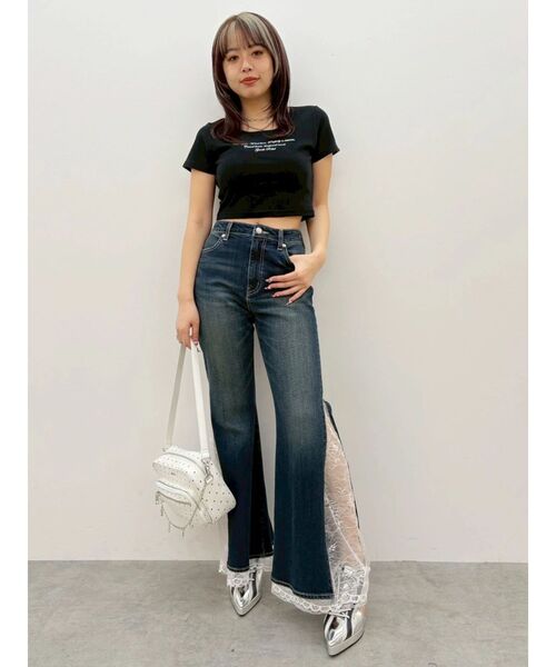 EVRIS(エヴリス)の「レタリングシンプルショートTシャツ(Tシャツ/カットソー・レディース・グレー/ピンク/ホワイト/ブラック・FREE)」の19枚目の写真