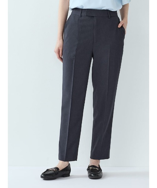 Perfect Suit FActory(パーフェクトスーツファクトリー)の「カラミメッシュ テーパードパンツ C.グレー/ネイビー(スーツパンツ・レディース・ネイビー/チャコールグレー・L/M/LL)」の2枚目の写真
