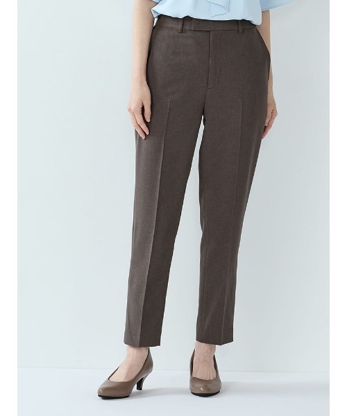 Perfect Suit FActory(パーフェクトスーツファクトリー)の「カラミメッシュ テーパードパンツ C.グレー/ネイビー(スーツパンツ・レディース・ネイビー/チャコールグレー・L/M/LL)」の1枚目の写真
