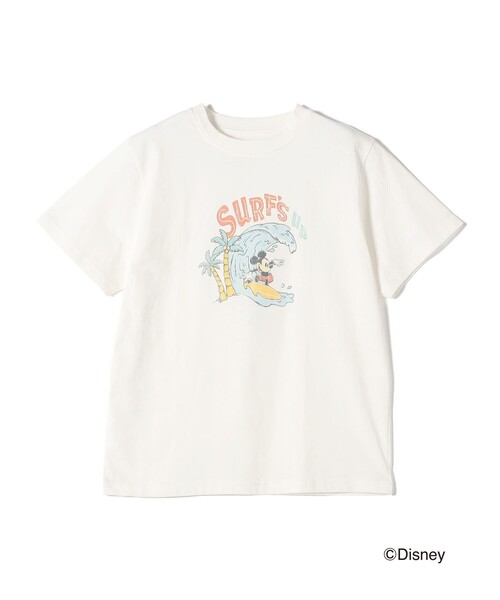 SHIPS Colors(シップス カラーズ)の「SHIPS Colors:〈洗濯機可能〉リンク ミッキー サーフ Tシャツ(Tシャツ/カットソー・レディース・ライトブルー/オフホワイト・ONE SIZE)」の7枚目の写真