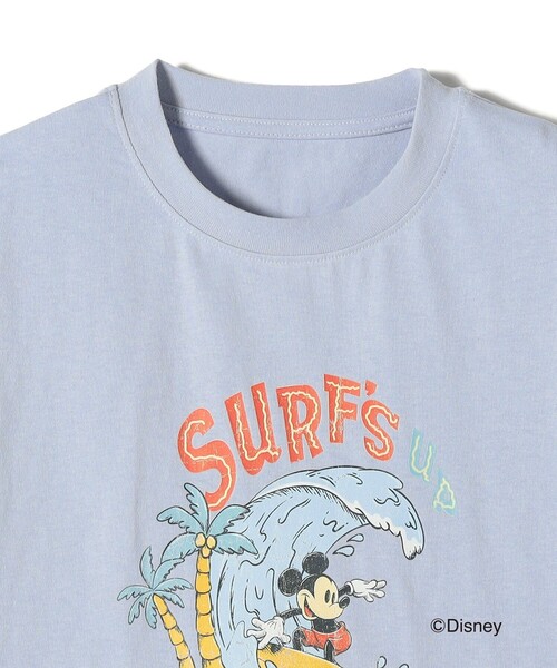 SHIPS Colors(シップス カラーズ)の「SHIPS Colors:〈洗濯機可能〉リンク ミッキー サーフ Tシャツ(Tシャツ/カットソー・レディース・ライトブルー/オフホワイト・ONE SIZE)」の16枚目の写真