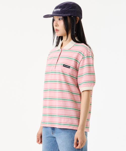 UNKNOWN PLANET(アンノウンプラネット)の「レトロマルチストライプカラーTシャツピンク(ポロシャツ・レディース・その他・FREE)」の3枚目の写真