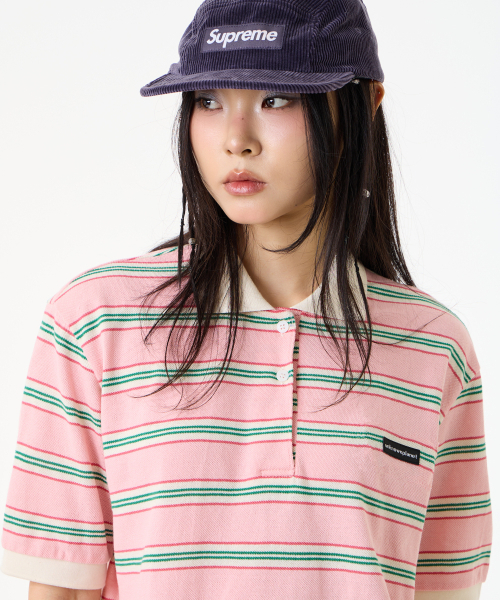 UNKNOWN PLANET(アンノウンプラネット)の「レトロマルチストライプカラーTシャツピンク(ポロシャツ・レディース・その他・FREE)」の14枚目の写真