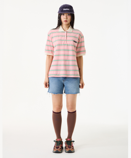 UNKNOWN PLANET(アンノウンプラネット)の「レトロマルチストライプカラーTシャツピンク(ポロシャツ・レディース・その他・FREE)」の13枚目の写真