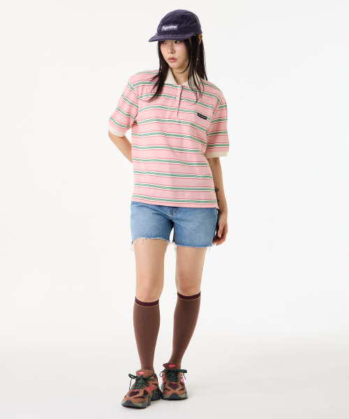 UNKNOWN PLANET(アンノウンプラネット)の「レトロマルチストライプカラーTシャツピンク(ポロシャツ・レディース・その他・FREE)」の12枚目の写真